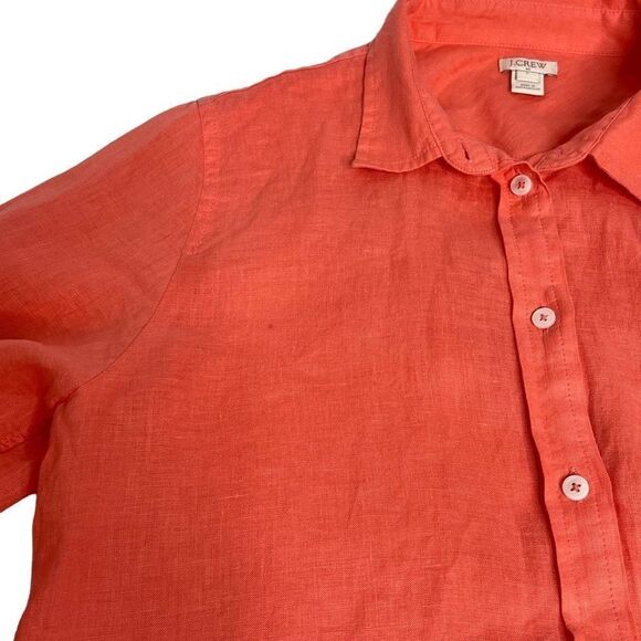J. Crew Factory peach long sleeve button up shirt size L - Picture 10 of 14